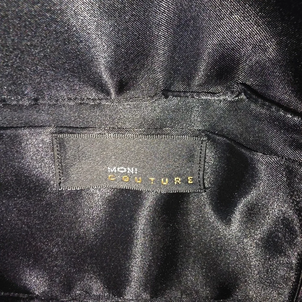 Moni Couture Beaded Evening Clutch‎ Black Gold Y2K Chain Strap